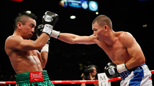 Chris John (right) vs. Rocky Juarez. Pphoto credit: Ethan Mille
