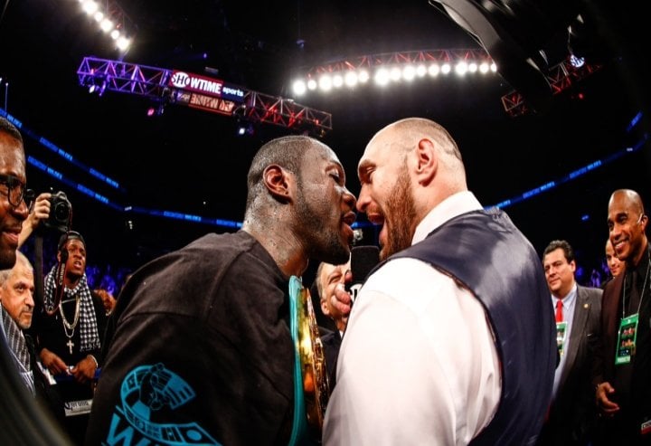 Tyson Fury (right) and Deontay Wilder.