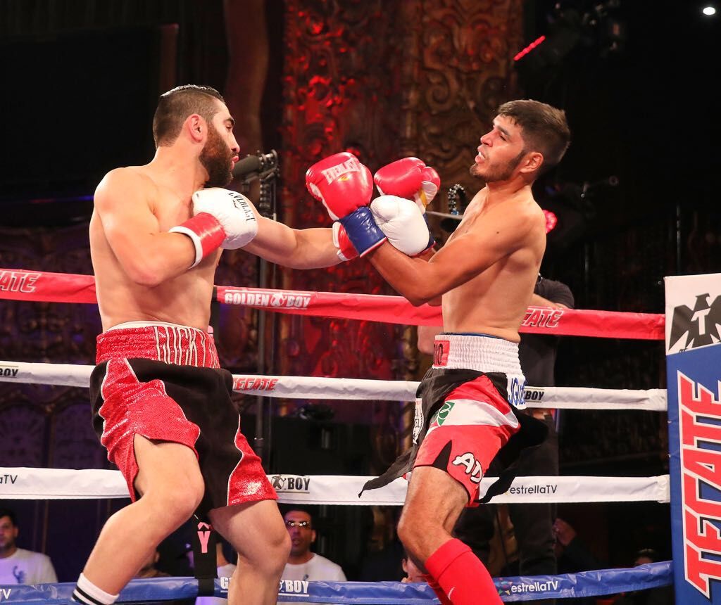 Junior middleweight prospect Ferdinand Kerobyan (left) in action. Photo by Ray Navarrete-Supreme Boxing