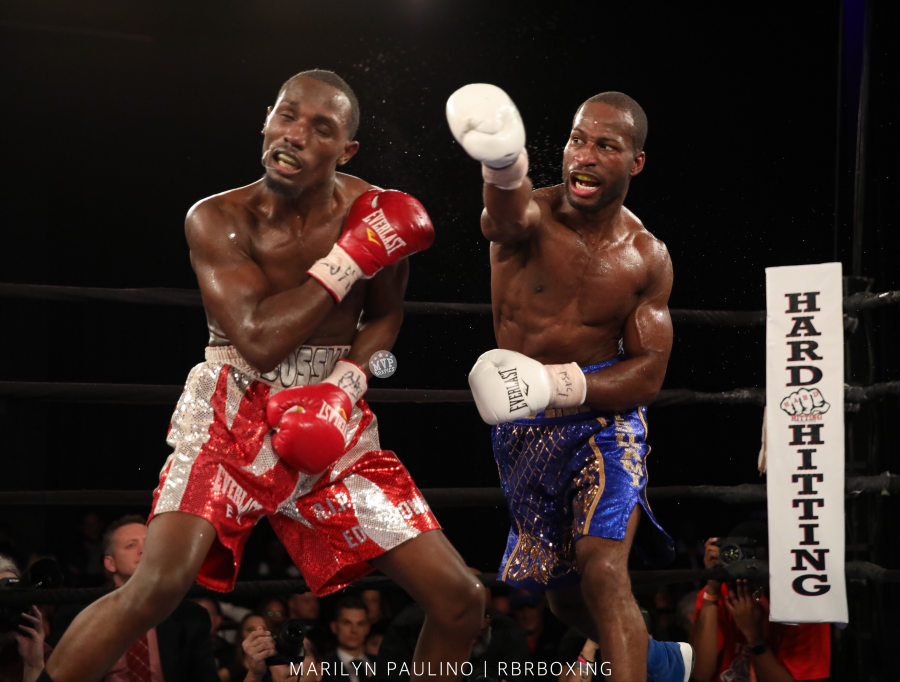 Junior welterweight Samuel Teah (right) vs. Kenneth Sims Jr. Photo credit: Marilyn Paulino/RBR Boxing