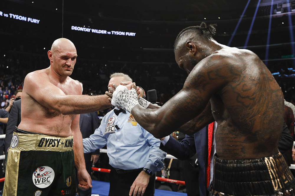 Deontay Wilder (right) and Tyson Fury. Photo by Esther Lin/Showtime