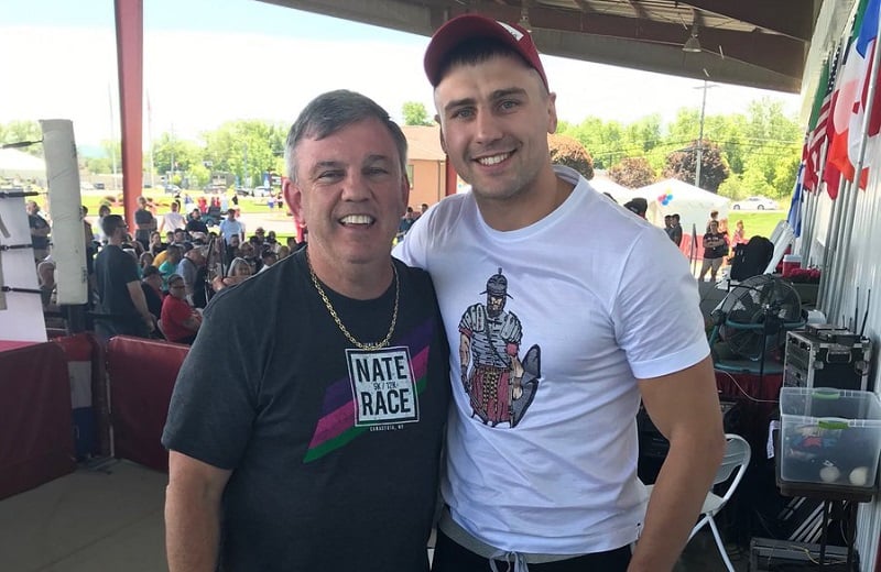 commentator Teddy Atlas (left) and WBC and lineal light heavyweight champion Oleksandr Gvozdyk. Photo courtesy of the International Boxing Hall of Fame