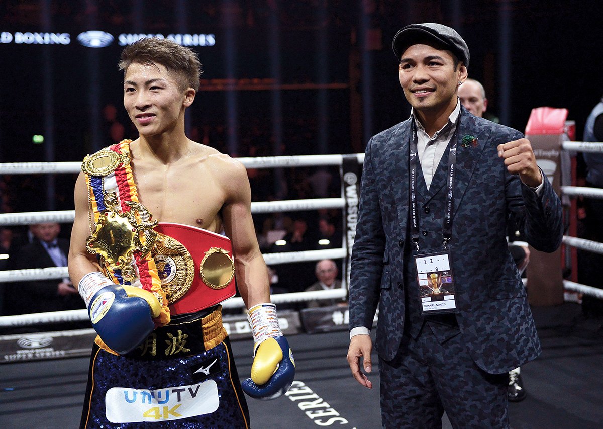 Naoya Inoue (left) will face Nonito Donaire in the bantamweight final of the World Boxing Super Series on November 7 in Japan. (Photo by Mark Runnacles/Getty Images)