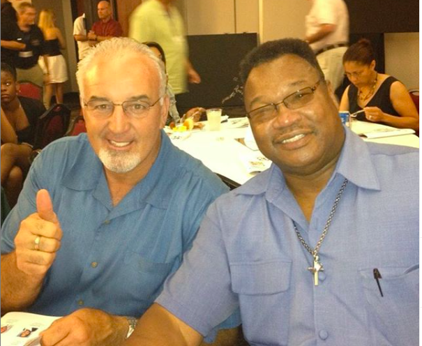 Gerry Cooney and his pal, ex rival Larry Holmes. 