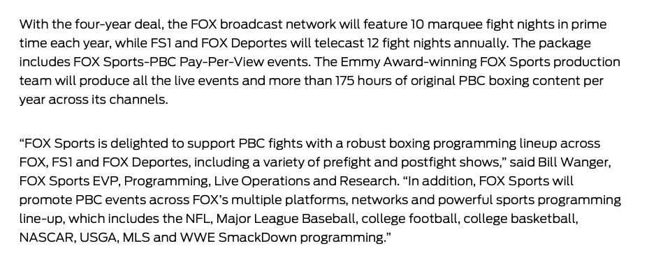 Is the Fox Sports and PBC union in a good place, strong enough to last four years?