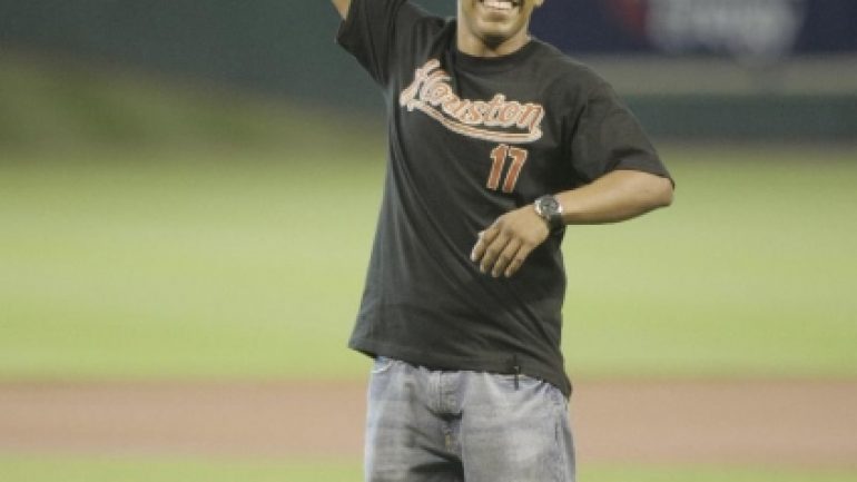 Diaz throws first pitch