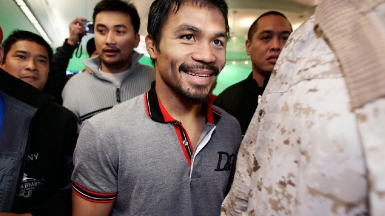 Pacquiao arrives in L.A.