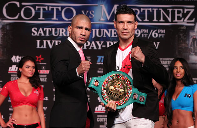 If Miguel Cotto beats Sergio Martinez for THE RING and WBC middleweight titles, he joins some of the most celebrated boxers in history as a former welterweight start stepping up to best the top middleweight. Photo by Chris Farina