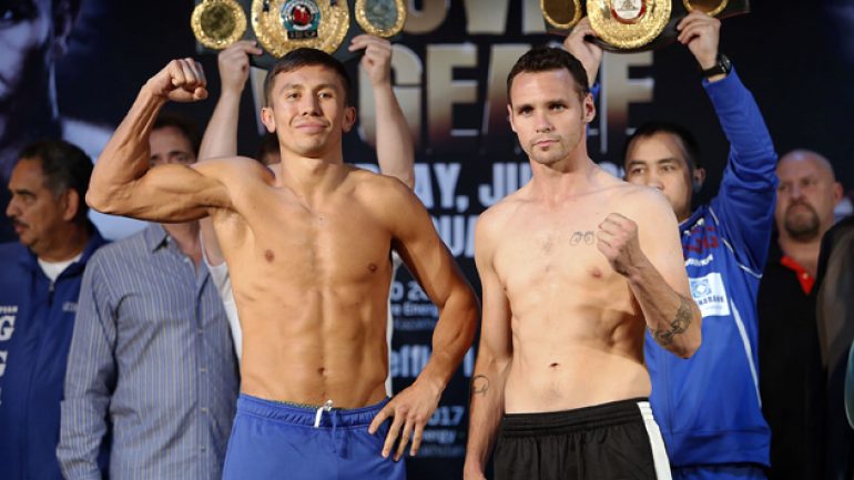 Golovkin, Geale, Jennings, Perez weigh-in at Madison Square Garden