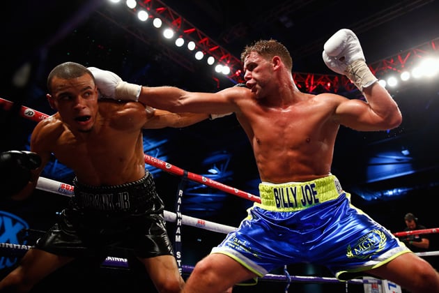 Billy Joe Saunders (R) on his way to winning a split decision over the previously undefeated Chris Eubank Jr. in November 2014. (Photo by Julian Finney - Getty Images)