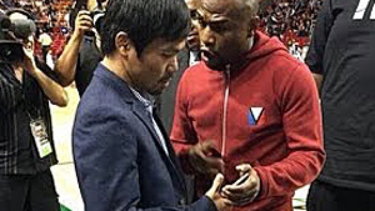 Mayweather, Pacquiao had ‘friendly conversation’ at Heat game