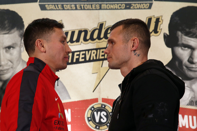 Martin Murray (right) says he's tired of looking at WBA middleweight titleholder Gennady Golovkin, who he challenges on Saturday in Monte Carlo. Photo by Will Hart / HBO