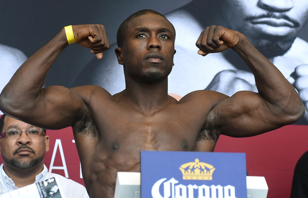 Andre Berto weighs in for his March 13 matchup with Josesito Lopez. Photo by Naoki Fukuda.