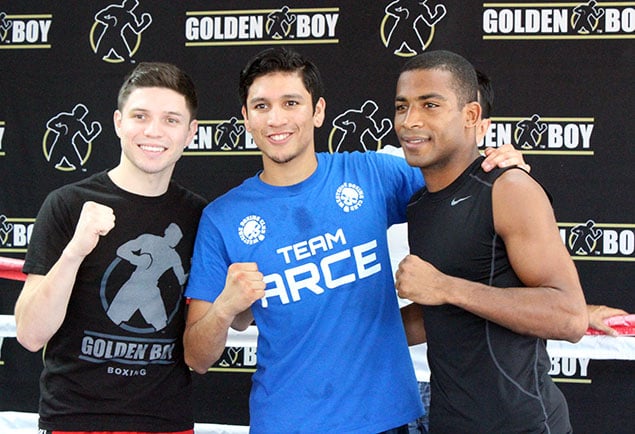 Left to right: Julian Ramirez, Nick Arce and Everton Lopes. Photo by Golden Boy Promotions