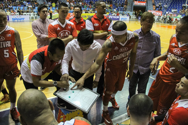 Manny Pacquiao surrounded by members of the KIA Carnival basketball team in the Philippines a couple hours before flying to Los Angeles to begin training for his May 2 fight against Floyd Mayweather Jr. Photo: Getty Images.