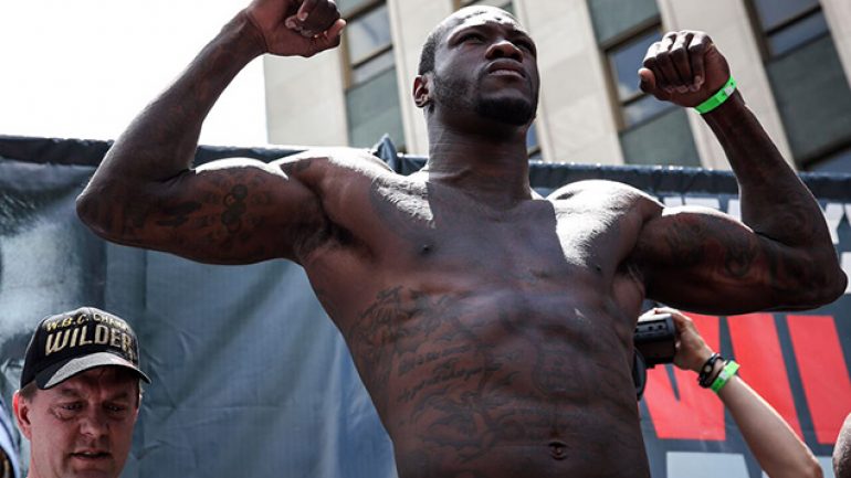 Deontay Wilder-Eric Molina weigh-in results, final bout sheet