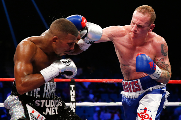 Groves (r) tags Badou Jack ith the right but he was floored and dropped a split decision. Photo: Getty Images
