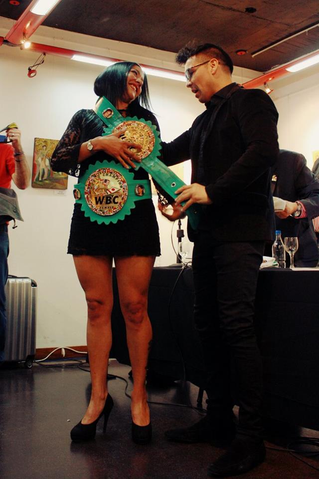 Erica Farias and former RING middleweight champion Sergio Martinez. Photo credit: Andrea Carrio/Kolo Images Photography