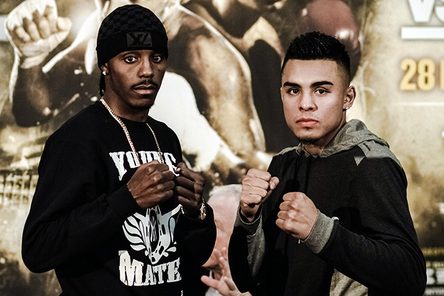 Amir Imam (left) poses with Adrian Granados, who upset the then-unbeaten contender via thrilling TKO in November 2015.