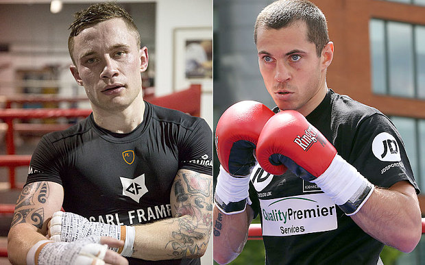 IBF junior featherweight titleholder Carl Frampton (left) and Scott Quigg will finally meet in the ring on Feb. 27 in Manchester, England. Photo credit: Heathcliff O'Malley
