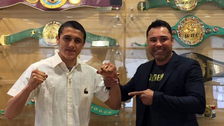 Featherweight prospect Edgar Valerio signs with Golden Boy Promotions