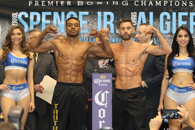 Errol Spence Jr. and Chris Algieri both made weight on Friday. Photo: Courtesy of Premier Boxing Champions.