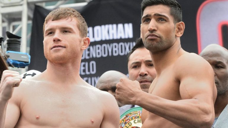 Photo gallery and bout sheet: Canelo Alvarez-Amir Khan weigh-in