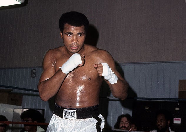 NEW YORK - SEPTEMBER 1976: Muhammad Ali trains at Gleasons Gym for his third fight against Ken Norton, in New York. (Photo by: The Ring Magazine/Getty Images)
