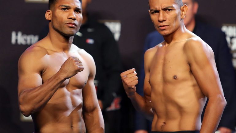 Gamboa-Castellanos final bout sheet with weigh-in results
