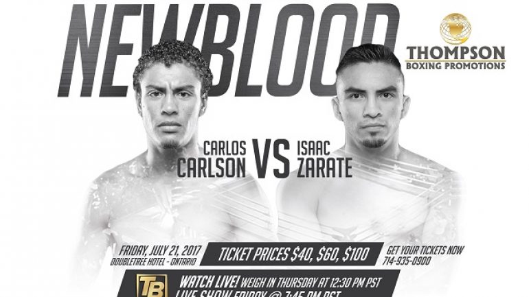 Isaac Zarate decisions Carlos Carlson on Friday night