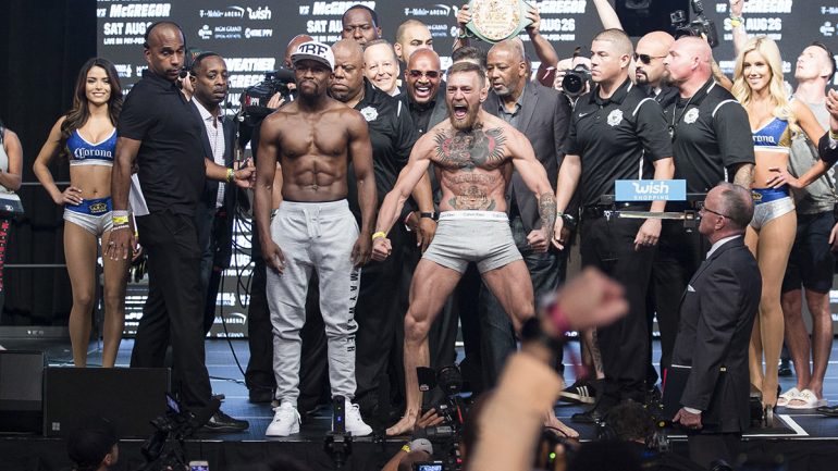 Floyd Mayweather-Conor McGregor weigh-in