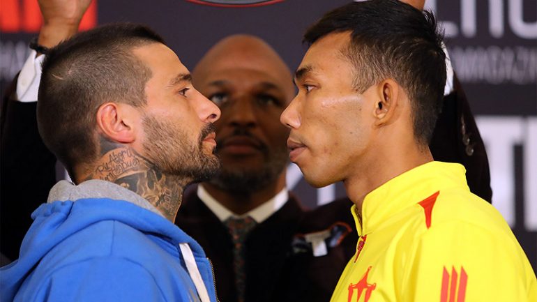 Weights: Lucas Matthysse, Tewa Kiram, Jorge Linares and Mercito Gesta hit scales