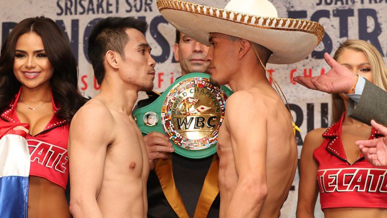 Weights: Srisaket Sor Rungvisai, Juan Francisco Estrada hit the scale ahead of title fight