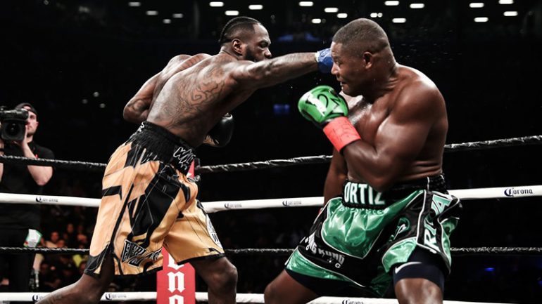 Deontay Wilder survives mid-fight scare, knocks out Luis Ortiz in 10