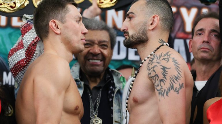 Weights: Gennady Golovkin, Vanes Martirosyan on point for middleweight title bout