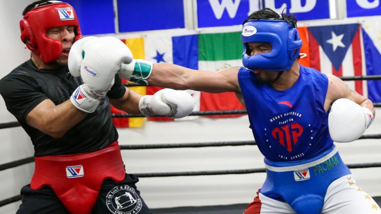 Manny Pacquiao shakes up Gonzalez on last sparring day for Broner fight