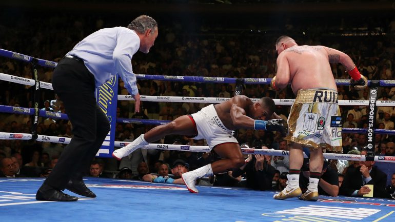 Anthony Joshua’s trainer admits he knew heavyweight was concussed in Andy Ruiz Jr. fight