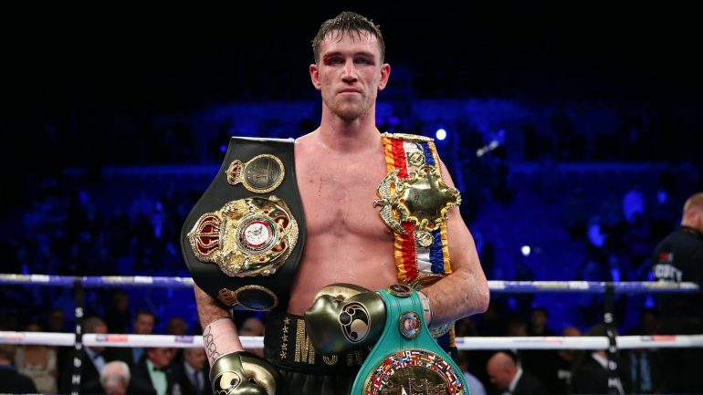 Callum Smith takes on Pawel Stepien at Liverpool’s M&S Bank Arena on March 11