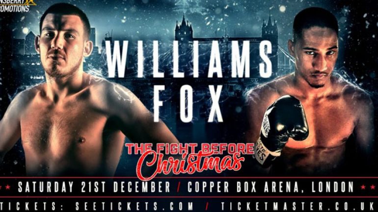Alantez Fox and Liam Williams to meet on December 21