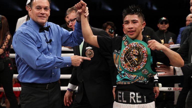 Julio Cesar Martinez decks and stops Joel Cordova, retains WBC flyweight title by sixth-round stoppage