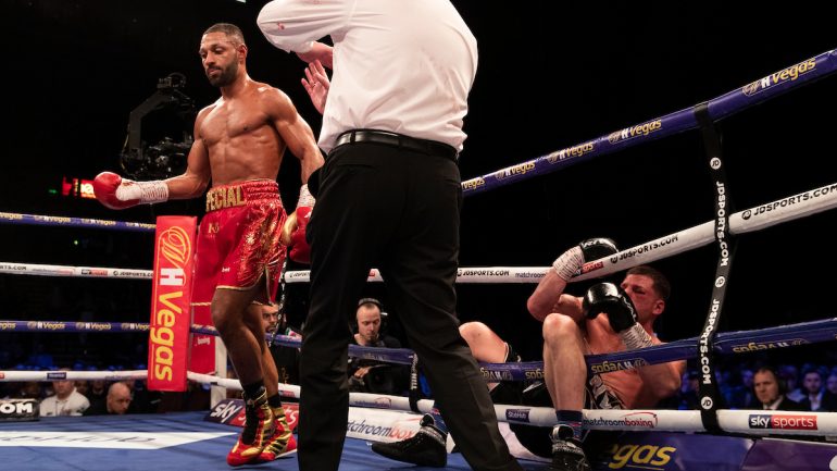 Kell Brook ends 14-month hiatus with seventh round KO of Mark DeLuca