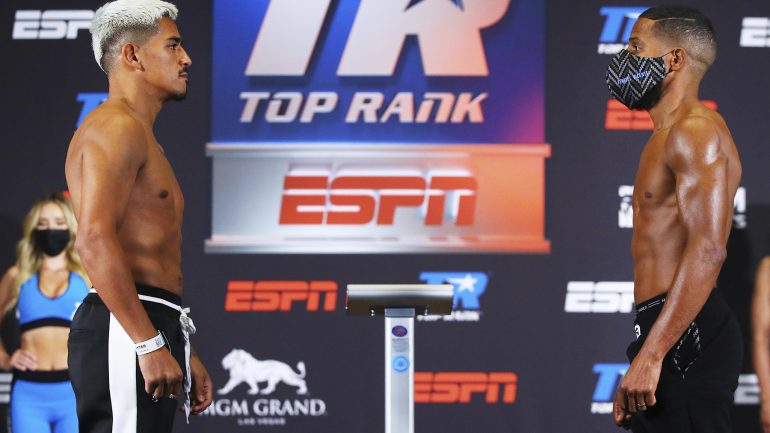 Photos: Jessie Magdaleno, Yenifel Vicente make weight for Thursday fights