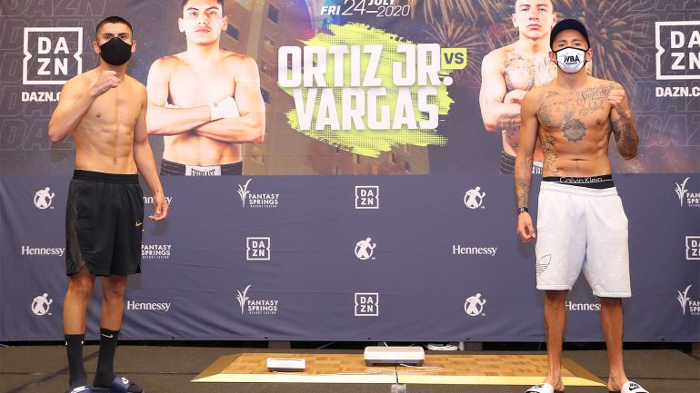 Photos: Vergil Ortiz, Samuel Vargas make welterweight limit for Golden Boy return