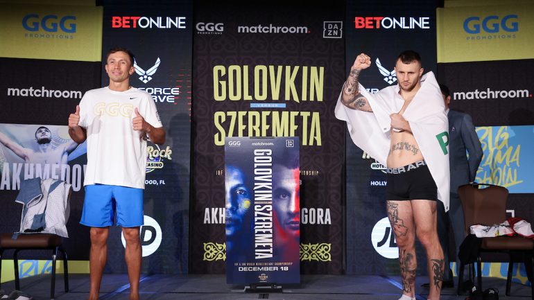 Photos: Gennadiy Golovkin, Kamil Szeremeta make weight for IBF middleweight title fight