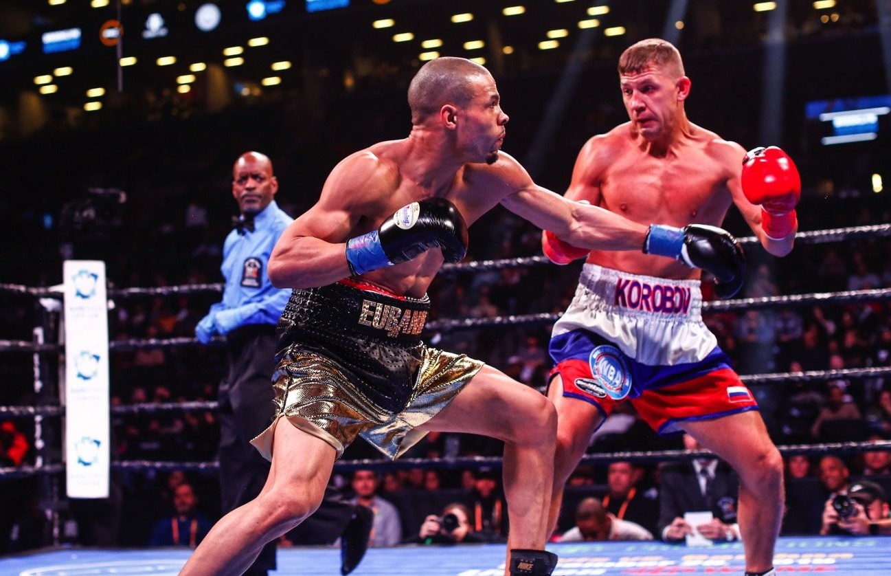 Chris Eubank Jr. (left) picked up a win over Matt Korobov, who was injured. Photo by Stephanie Trapp/ SHOWTIME