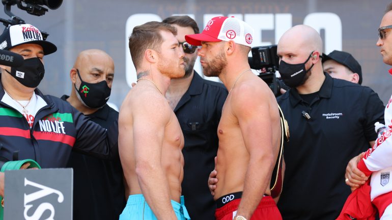 Public Canelo-Saunders weigh-in event restores sense of normalcy to boxing