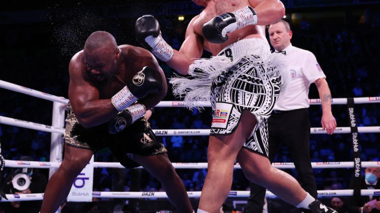 Joseph Parker drops Dereck Chisora three times on way to points victory in a slugfest