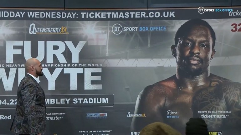 Tyson Fury attends official press conference in London, Dillian Whyte takes the day off