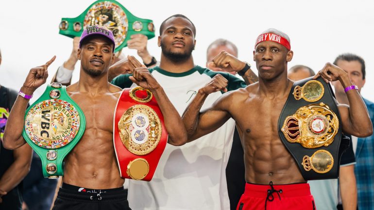 Weights from Dallas for Errol Spence Jr.-Yordenis Ugas welterweight showdown