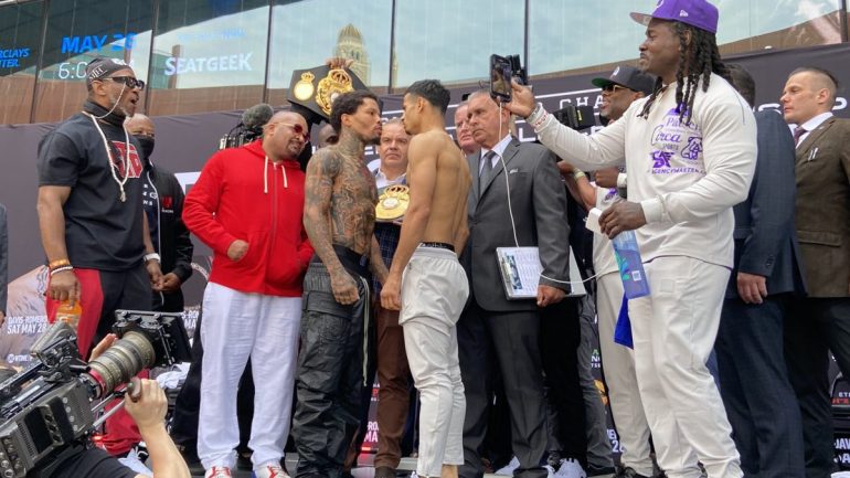 Some Chaos takes place at the Gervonta Davis-Rolando Romero weigh-in from Brooklyn